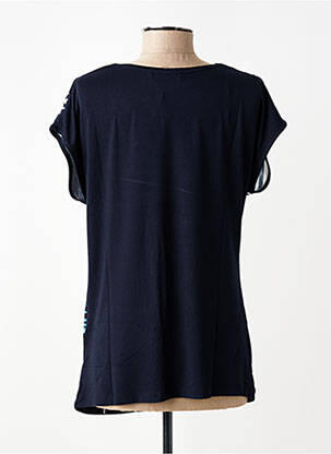 T-shirt imprimé fantaisie manches courtes bleu CHRISTINE LAURE femme
