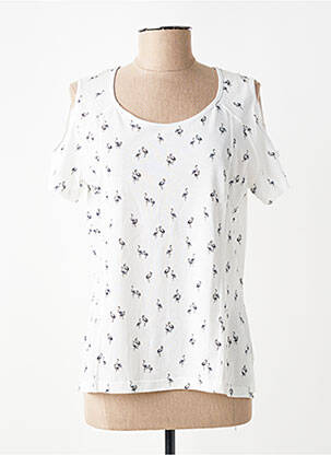 T-shirt imprimé fantaisie manches courtes blanc PAUPORTÉ femme