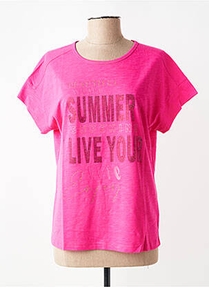 T-shirt coupe droite manches courtes rose RABE femme
