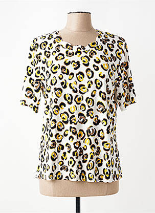 T-shirt coupe droite manches courtes blanc FRANK WALDER femme