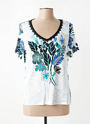 T-shirt imprimé fantaisie manches courtes blanc PAUSE CAFE femme