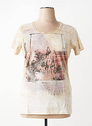 T-shirt imprimé fantaisie manches courtes beige THOMAS RABE femme