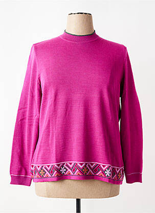Pull coupe droite manches longues rose PAUPORTÉ femme