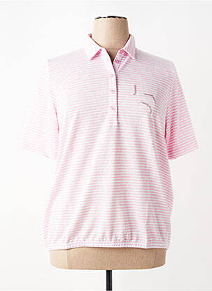 Polo imprimé rayures manches courtes rose RABE femme