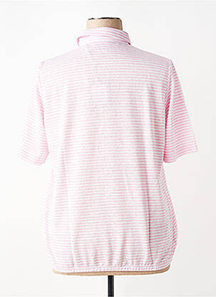 Polo imprimé rayures manches courtes rose RABE femme