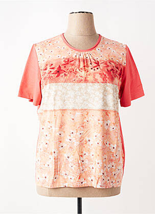 T-shirt imprimé fantaisie manches courtes orange RABE femme