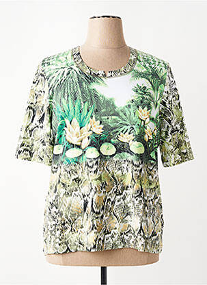 T-shirt imprimé fantaisie manches courtes vert RABE femme