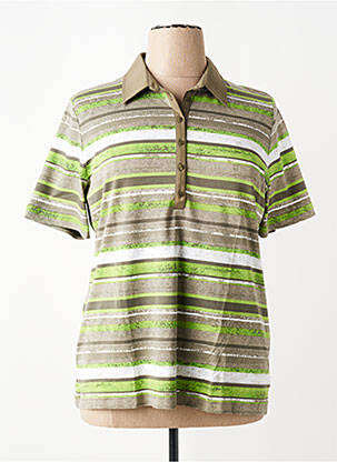 Polo imprimé rayures manches courtes vert RABE femme