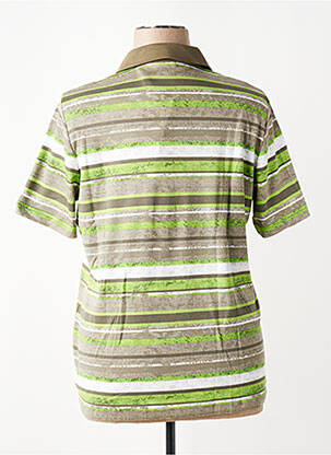 Polo imprimé rayures manches courtes vert RABE femme