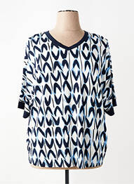 T-shirt imprimé fantaisie manches courtes bleu FRANK WALDER femme