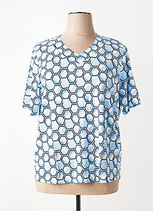 T-shirt imprimé fantaisie manches courtes bleu FRANK WALDER femme