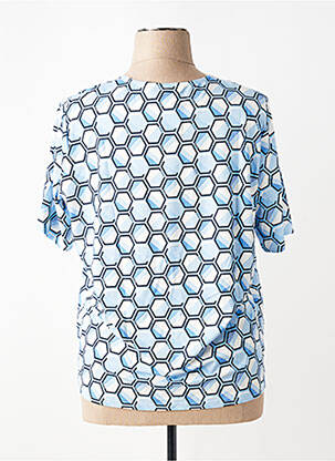 T-shirt imprimé fantaisie manches courtes bleu FRANK WALDER femme