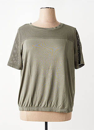 T-shirt stretch manches courtes vert FRANK WALDER femme