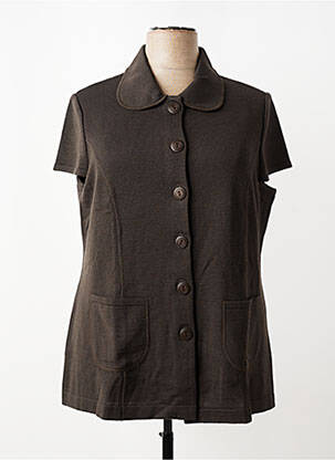 Gilet manches courtes coupe droite marron PAUPORTÉ femme