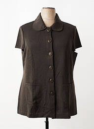 Gilet manches courtes fermeture boutonnée sur le devant marron PAUPORTÉ femme