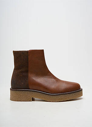 Bottines/boots matière lisse talon plat jusqu'à 3cm marron SCHMOOVE femme
