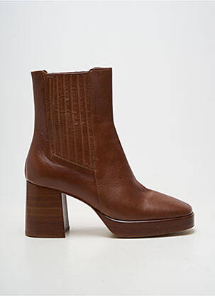 Bottines/boots matière lisse talon de 7 à 9cm marron SOFIA COSTA femme