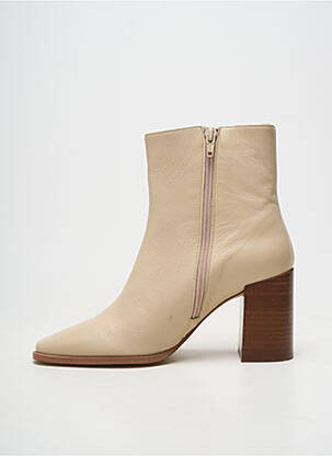 Bottines/boots matière lisse talon de 7 à 9cm beige SOFIA COSTA femme