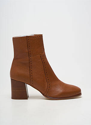 Bottines/boots matière lisse talon de 7 à 9cm marron SOFIA COSTA femme