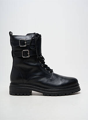 Bottines/boots matière lisse talon plat jusqu'à 3cm noir IMPACT femme