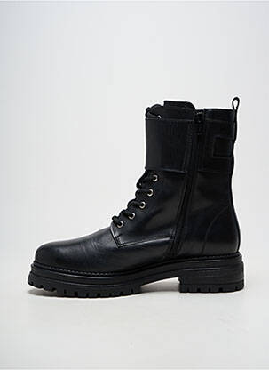 Bottines/boots matière lisse talon plat jusqu'à 3cm noir IMPACT femme