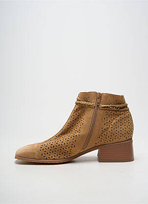 Bottines/boots matière lisse talon de 4 à 6cm beige MAM'ZELLE femme