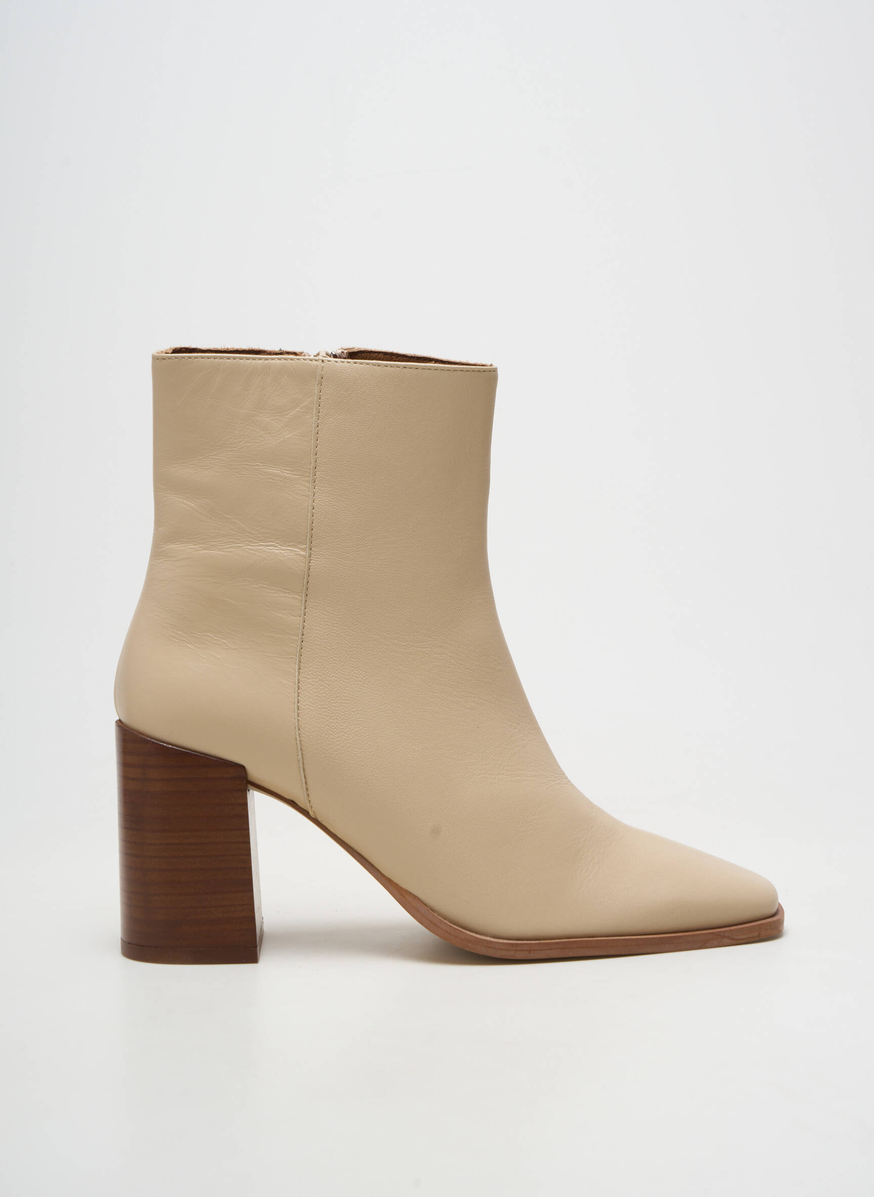 Bottines/boots matière lisse talon de 7 à 9cm beige SOFIA COSTA femme
