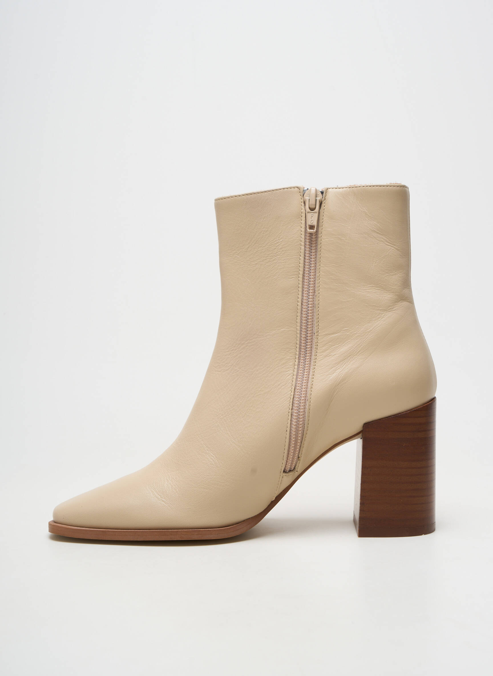 Bottines/boots matière lisse talon de 7 à 9cm beige SOFIA COSTA femme
