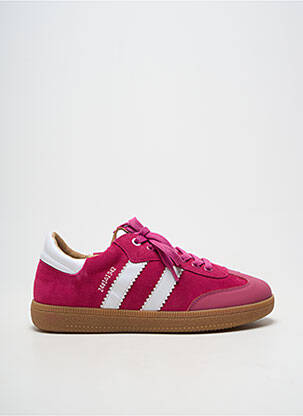 Baskets matière lisse talon plat jusqu'à 3cm rose ACEBOS femme