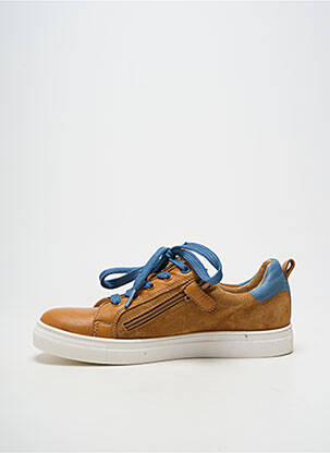 Baskets matière lisse talon plat jusqu'à 3cm marron ACEBOS femme