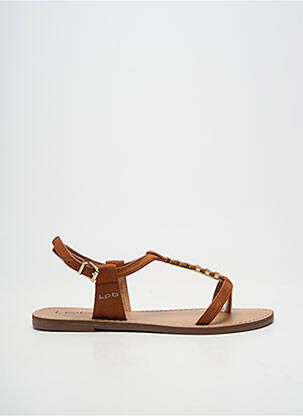 Sandales/nu pieds matière lisse talon plat jusqu'à 3cm marron LPB femme