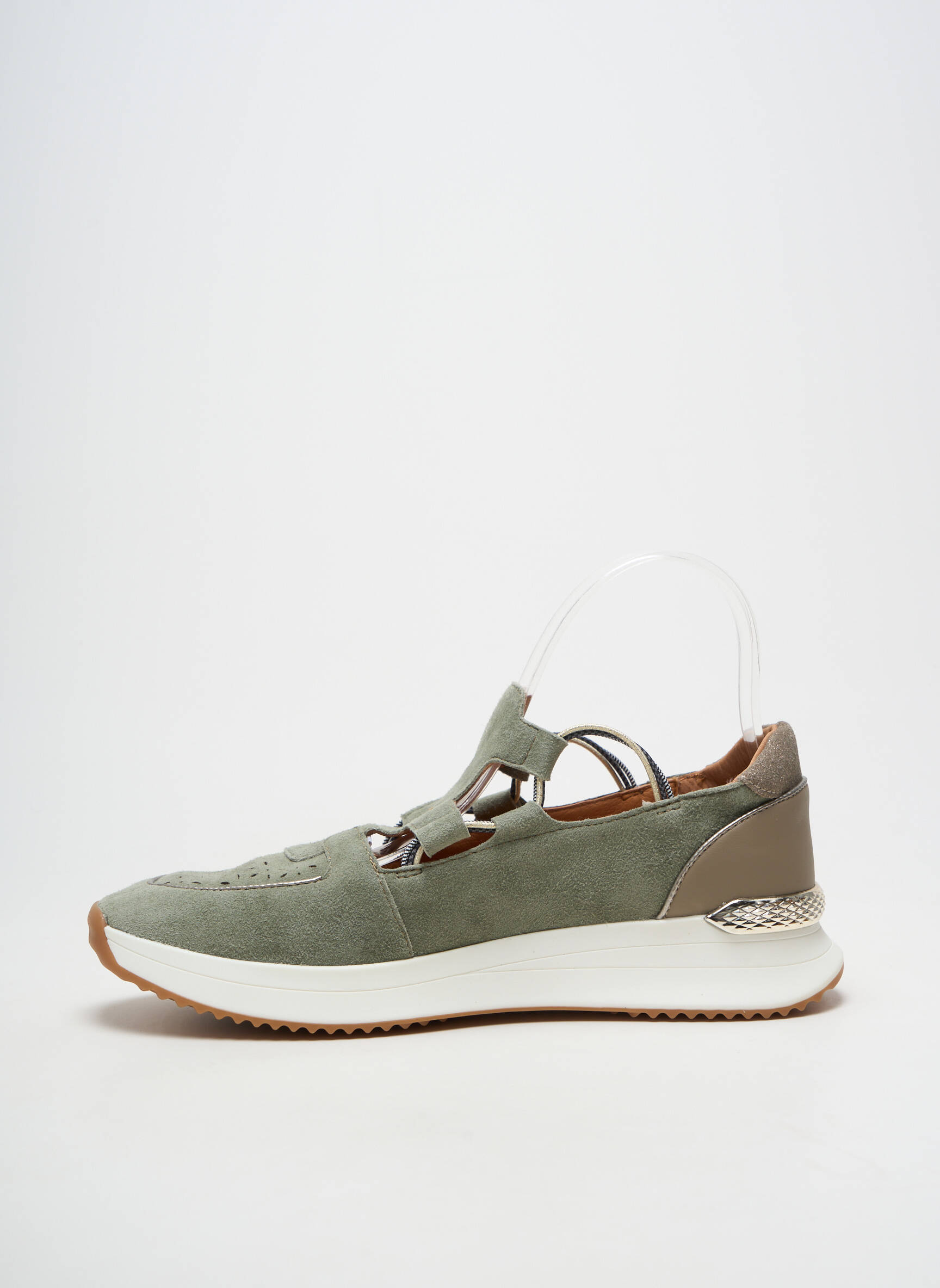 Baskets fermeture elastique talon de 4 à 6cm vert MAM'ZELLE femme