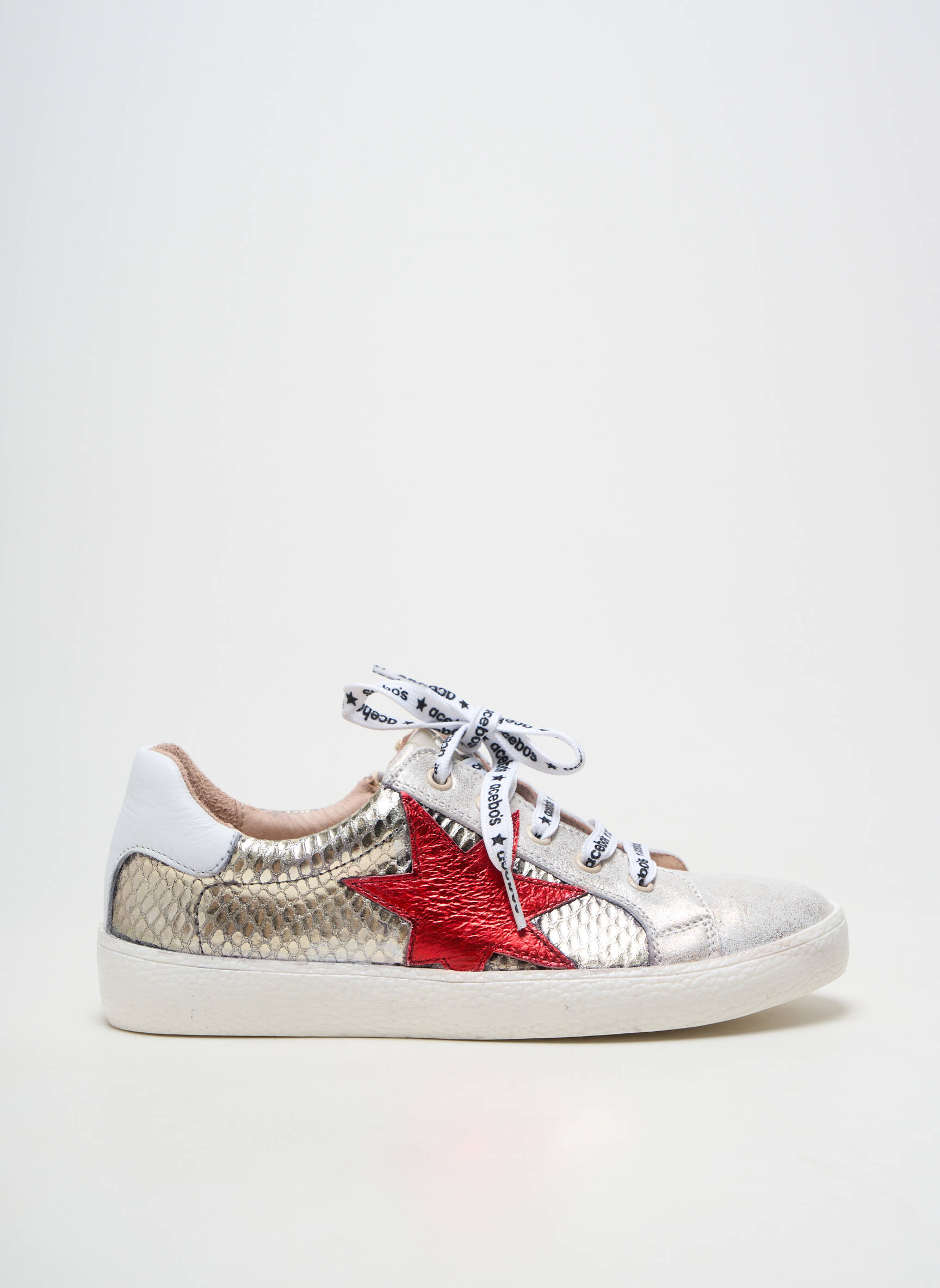Baskets matière lisse talon plat jusqu'à 3cm gris ACEBOS femme