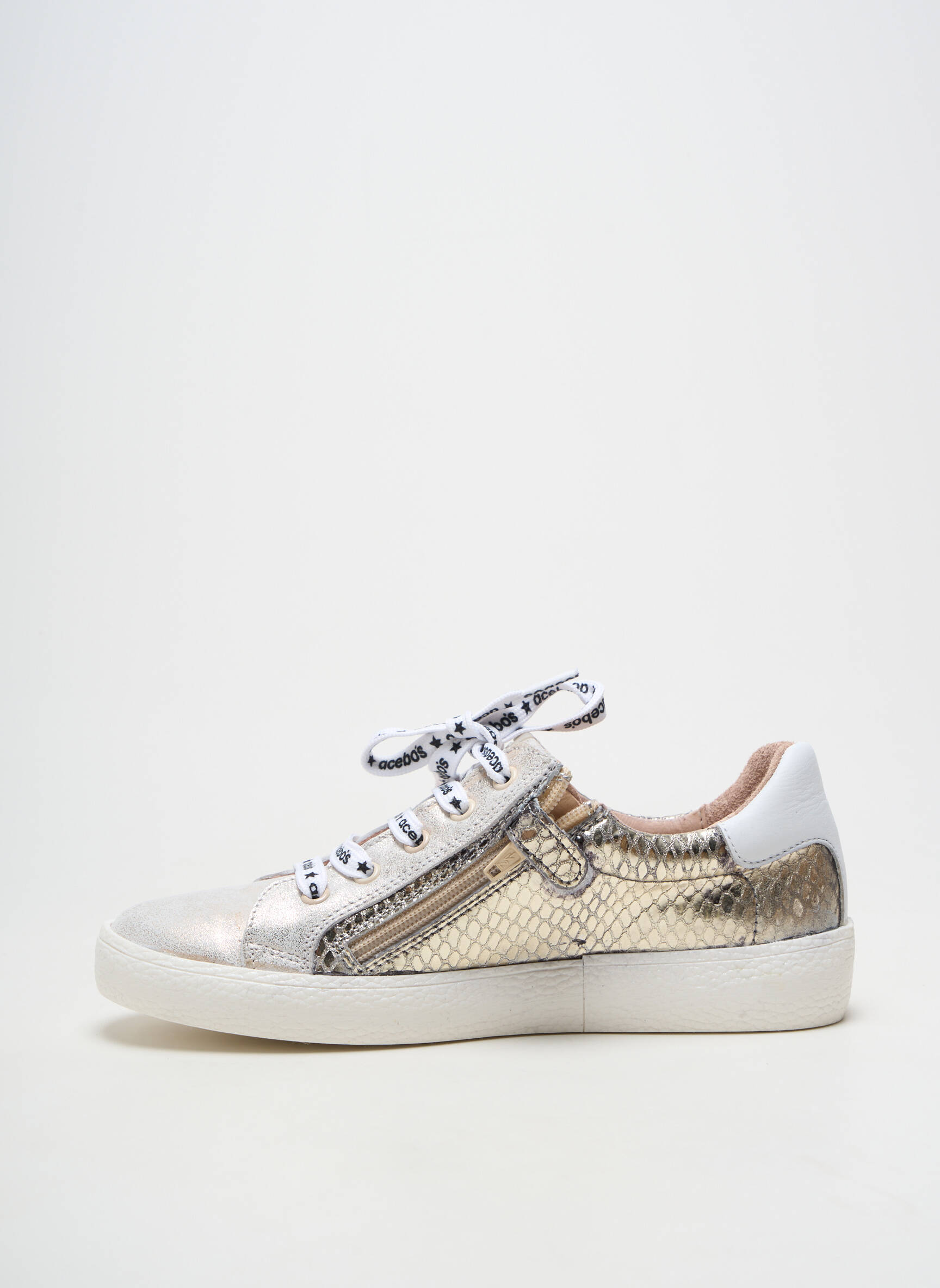 Baskets matière lisse talon plat jusqu'à 3cm gris ACEBOS femme