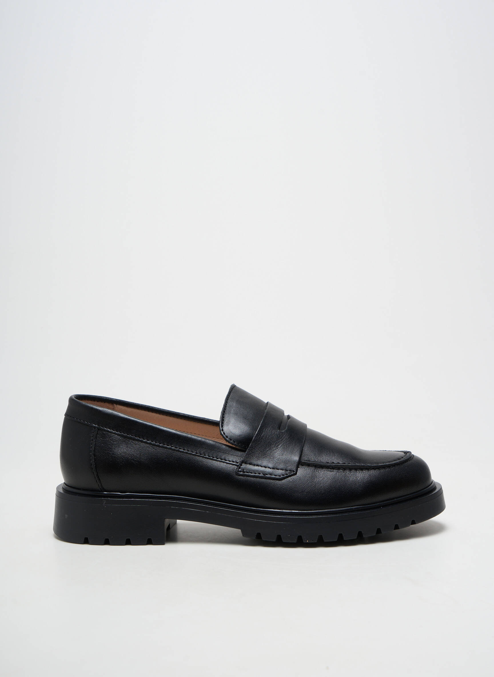 Mocassins matière lisse talon plat jusqu'à 3cm noir ACEBOS femme