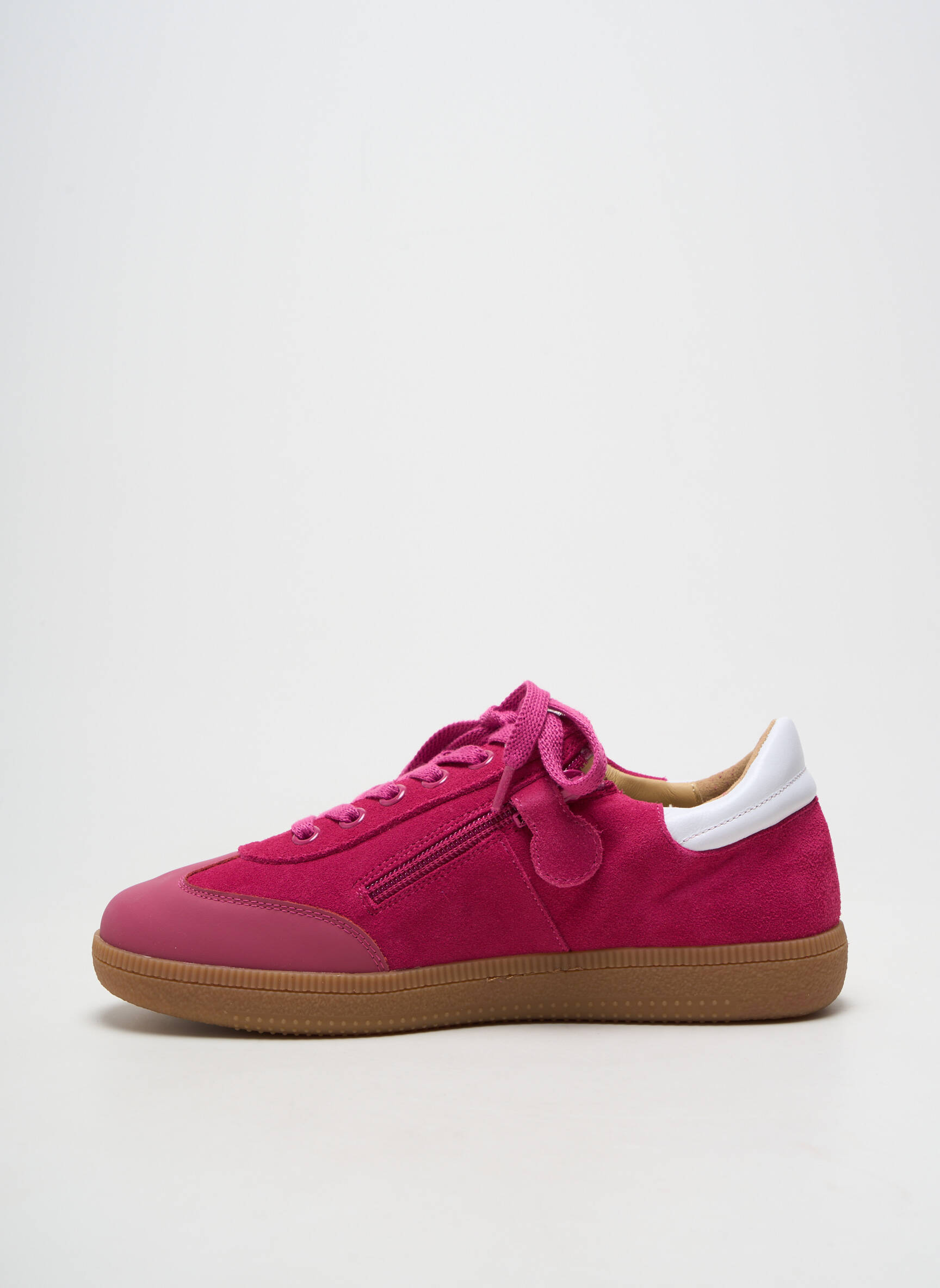 Baskets matière lisse talon plat jusqu'à 3cm rose ACEBOS femme