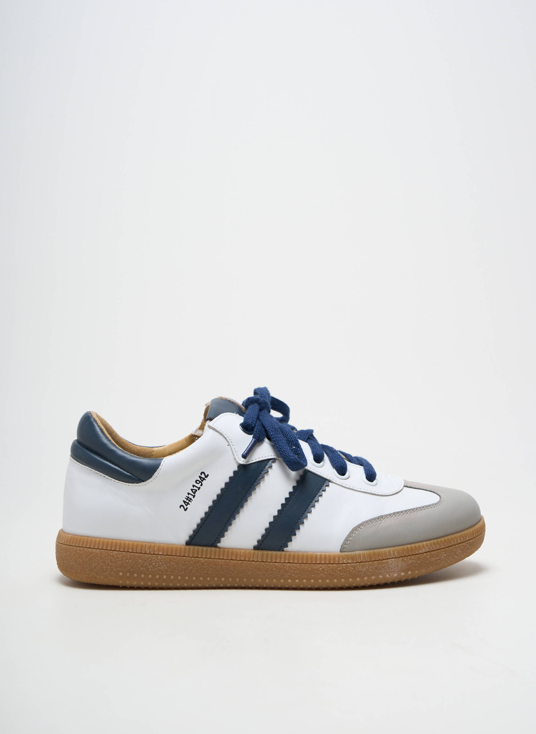 Baskets matière lisse talon plat jusqu'à 3cm blanc ACEBOS femme