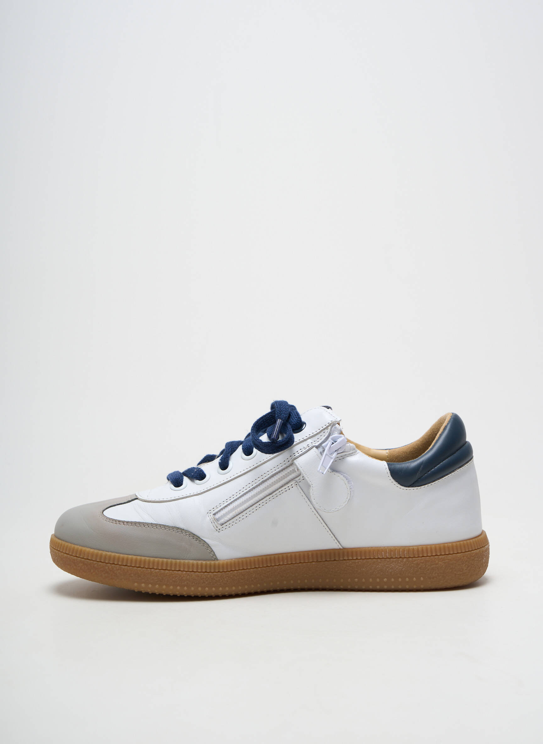 Baskets matière lisse talon plat jusqu'à 3cm blanc ACEBOS femme