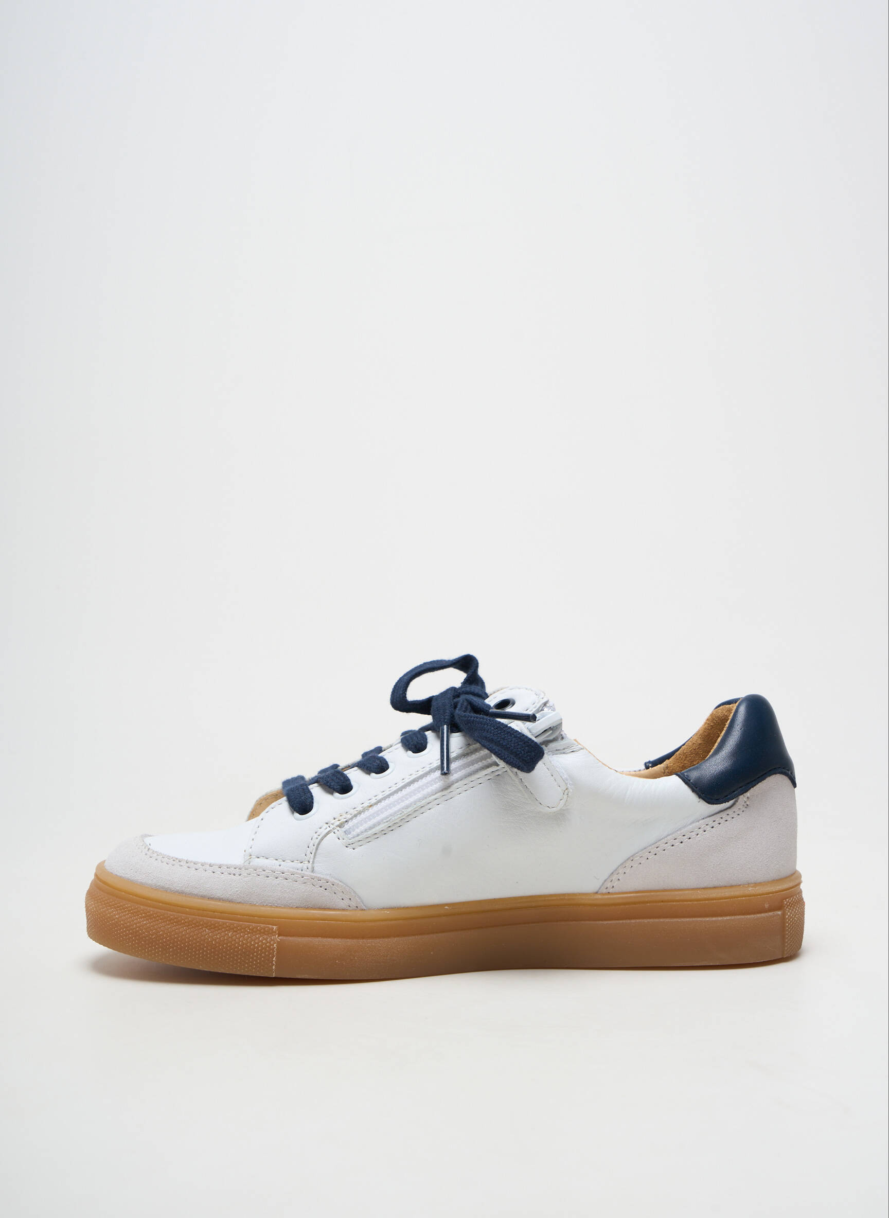 Baskets matière lisse talon plat jusqu'à 3cm blanc ACEBOS femme