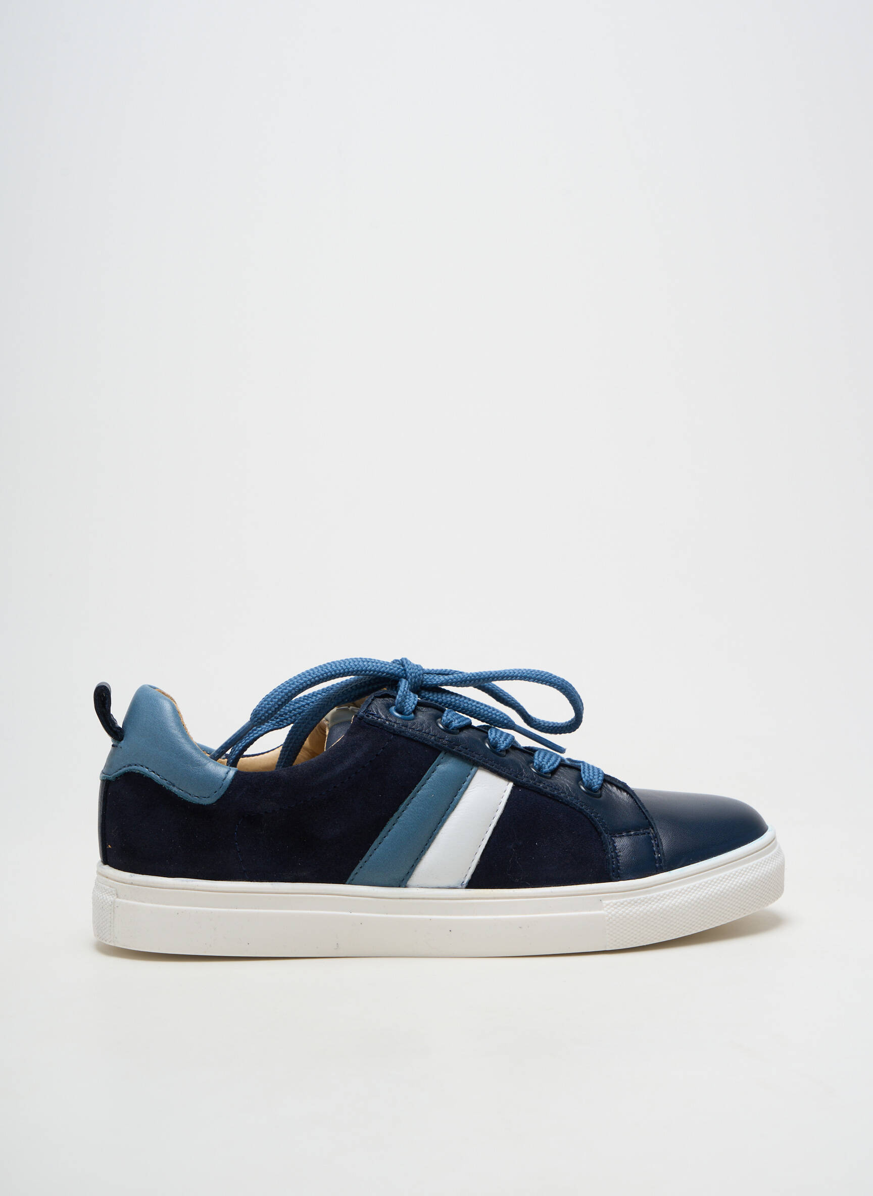 Baskets matière lisse talon plat jusqu'à 3cm bleu ACEBOS femme