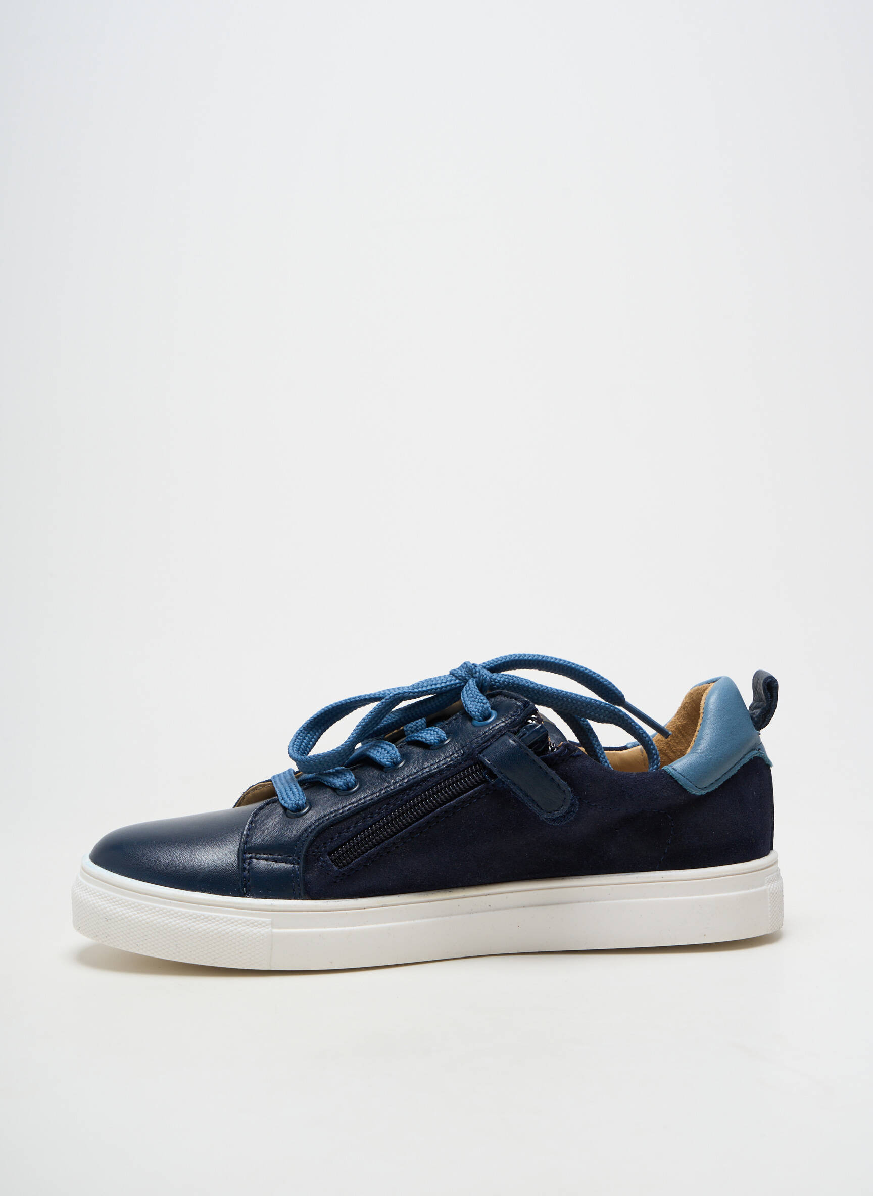 Baskets matière lisse talon plat jusqu'à 3cm bleu ACEBOS femme