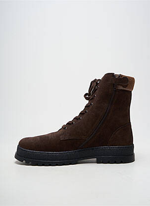 Bottines/boots matière lisse talon plat jusqu'à 3cm marron ACEBOS femme