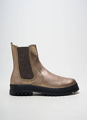 Bottines/boots matière lisse talon de 4 à 6cm or ACEBOS femme