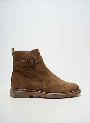 Bottines/boots matière lisse talon plat jusqu'à 3cm marron ACEBOS femme