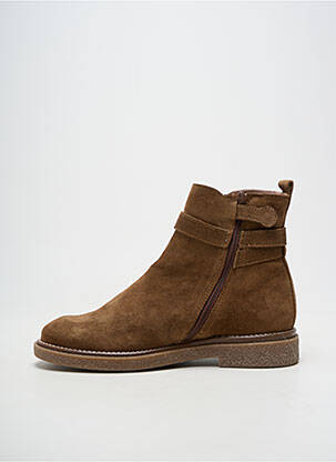Bottines/boots matière lisse talon plat jusqu'à 3cm marron ACEBOS femme