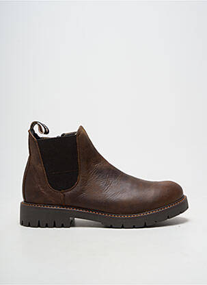 Bottines/boots matière lisse talon plat jusqu'à 3cm marron ACEBOS femme