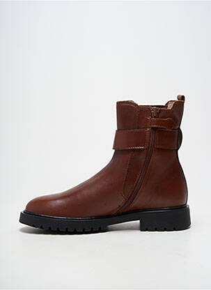 Bottines/boots matière lisse talon plat jusqu'à 3cm marron ACEBOS femme