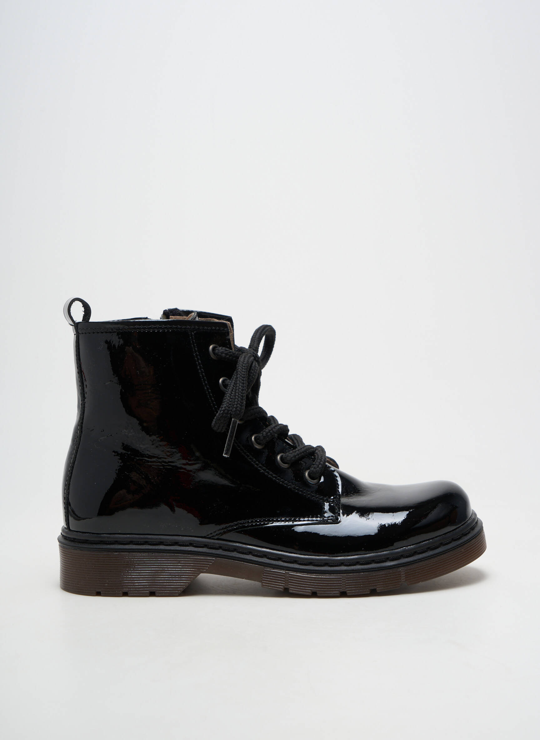 Bottines/boots matière lisse talon plat jusqu'à 3cm noir ACEBOS femme