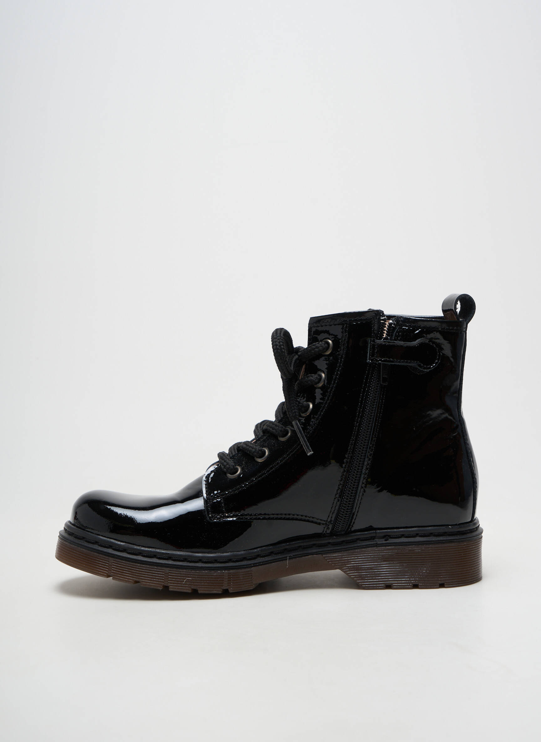 Bottines/boots matière lisse talon plat jusqu'à 3cm noir ACEBOS femme