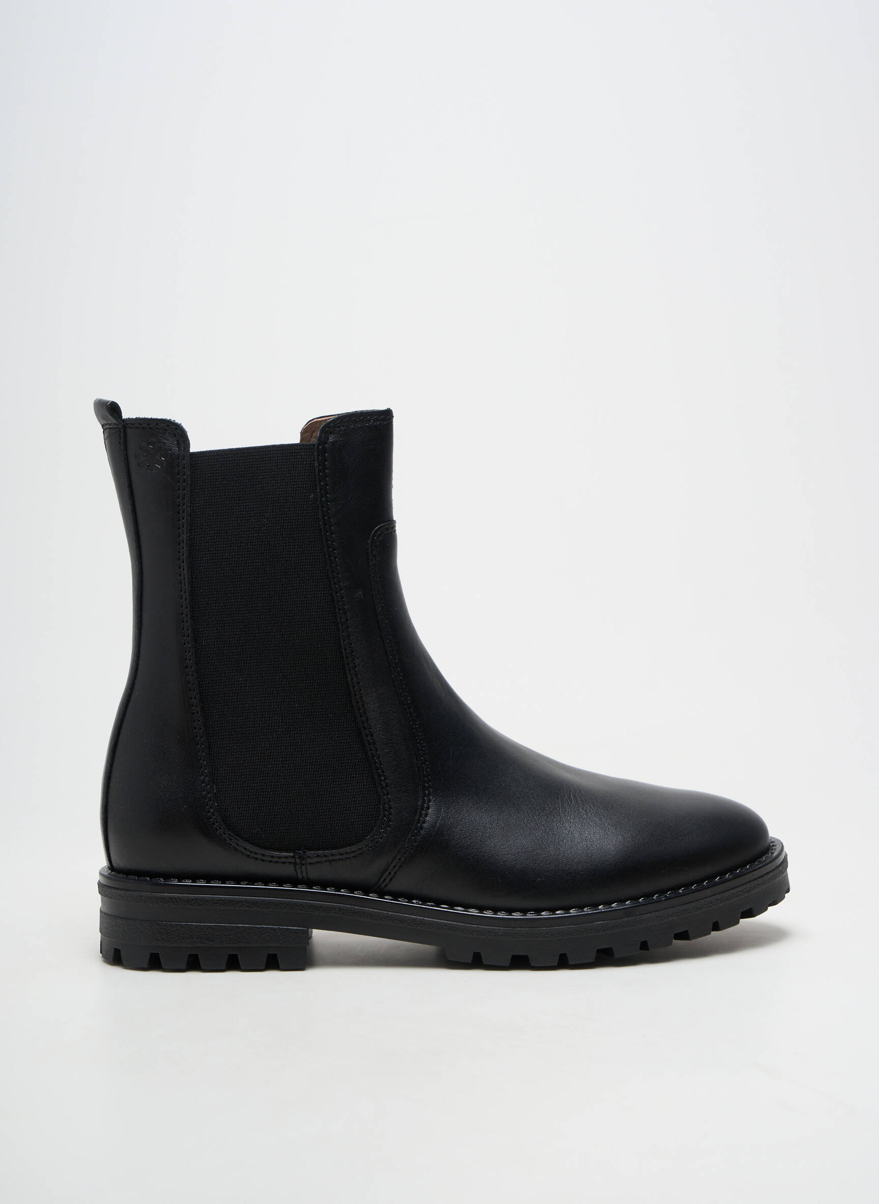 Bottines/boots matière lisse talon plat jusqu'à 3cm noir ACEBOS femme
